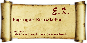 Eppinger Krisztofer névjegykártya
